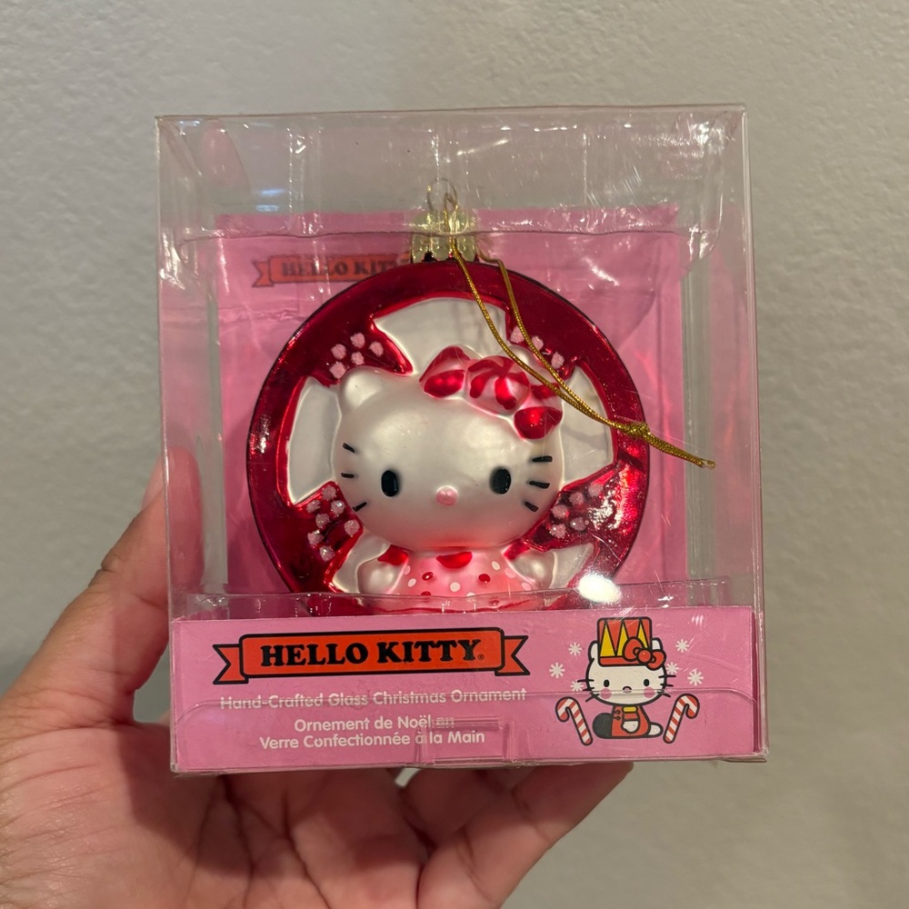 Kurt Adler Hello Kitty Hand-Crafted Glass Christmas Ornament New in Box